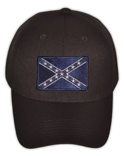navy blue Confederate Battle Flag embroidered patch cap
